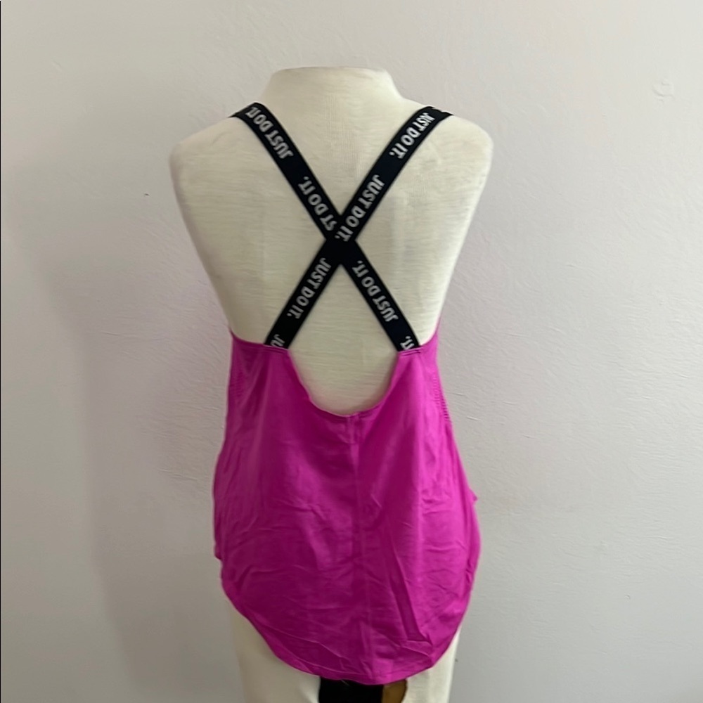 Vibrant Purple and Black Tank Top with Scoop Neckline - Picture 3 of 5